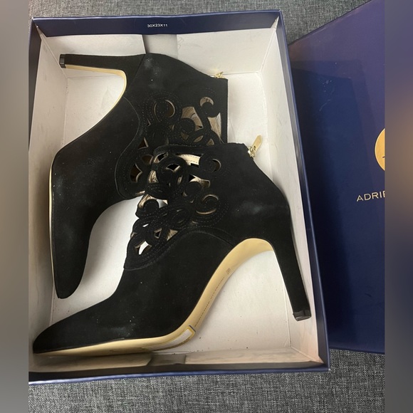 Adrienne Vittadini Shoes - Adrienne Vittadini Nidia Cut Out Suede Leather Heel Bootie 3.5 Inch Heel NIB